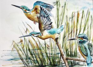 Peinture de Catherine VALETTE: L'oiseau libre