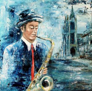 Peinture de Catherine VALETTE: Jazz sous les pommiers