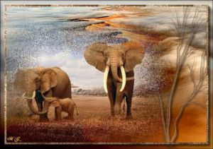 Voir cette oeuvre de Malougraphisme: éléphants