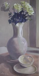 Peinture de Christian Deloffre: Roses blanches