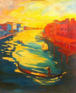 Voir cette oeuvre de Armelle de Segogne: Coulée d\'or sur le Grand Canal