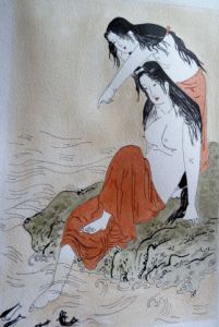 Peinture de myriam amoroso: les pecheurs d'Abalones