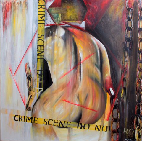 Crime scene do not cross - Peinture - Myriam Bonnet