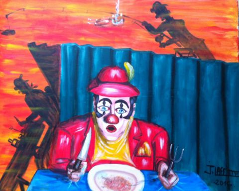 Les clowns - Peinture - LAFFITTE Jacky