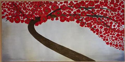 CERISIER JAPONAIS - Peinture - Dalila Ehrhardt