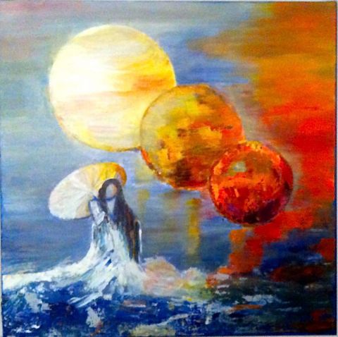 Appel à la lune - Peinture - MALOU Appel à la lune - Peinture - MALOU