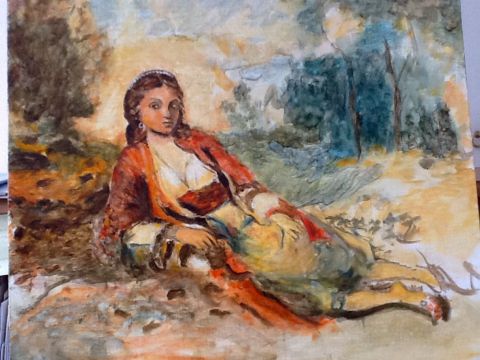 Jeune berbere d'après Renoir - Peinture - Electre