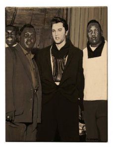 Duo Claude Francois Et Eddy Mitchell Peinture Olivier Seknazi