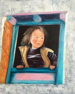 Voir cette oeuvre de nelly cougard: enfant Népalaisà la fenêtre