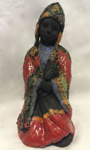 Sculpture de SANDRINE MESNIL: fillette péruvienne 