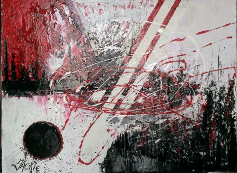 En rouge et noir - Peinture - Jackie MAIRE