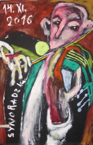 Violoniste au point vert - Peinture - Anna Demadre-Synoradzka Violoniste au point vert - Peinture - Anna Demadre-Synoradzka