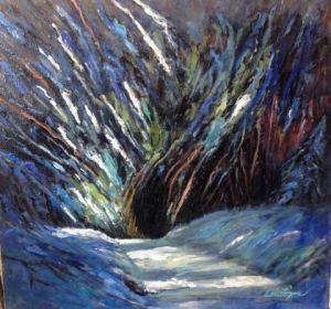 Voir cette oeuvre de Normand Calestagne: Le Sentier de Neige au Mont Tremblant au Québec