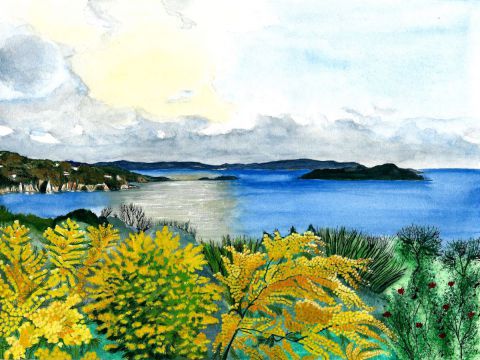 La méditerranée et la presqu'île de Giens - Peinture - kirovana