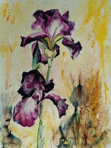 Iris baignés de soleil - Peinture - Ewa REY