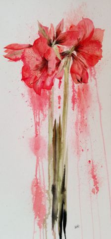 Couleur d'amaryllis - Peinture - Ewa REY