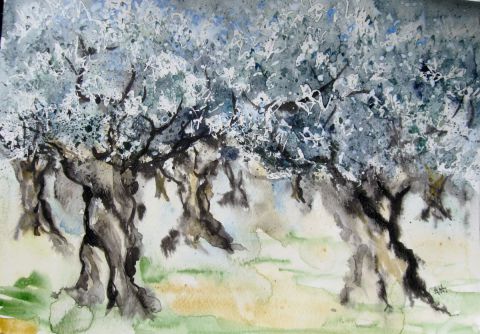 Vieux oliviers - Peinture - Ewa REY
