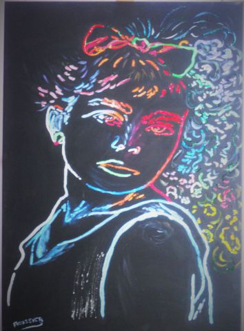 visage lumineux d'adolescente  - Peinture - Viviana
