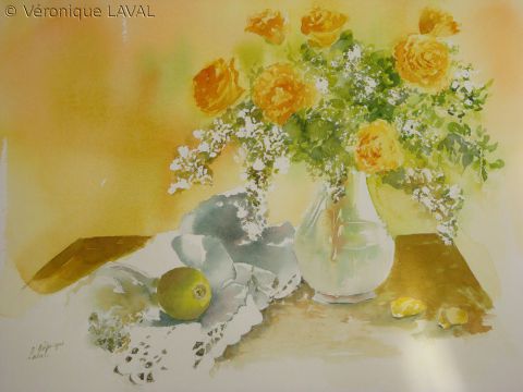 L'artiste Veronique LAVAL - Roses citron