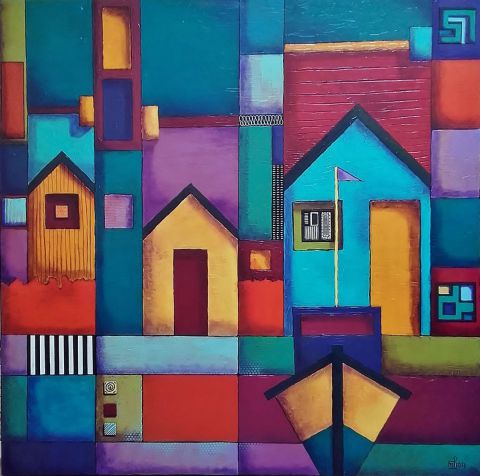 Les cabines 7 - Peinture - Marie-Pierre JAN Les cabines 7 - Peinture - Marie-Pierre JAN