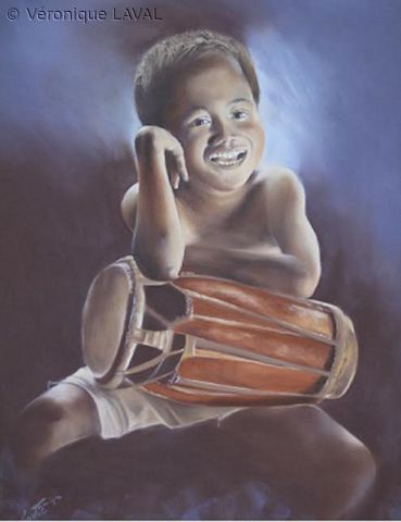 L'artiste Veronique LAVAL - L'enfant au Tam-tam
