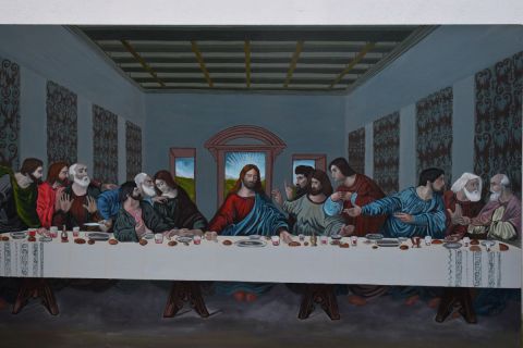 L'artiste joky kamo - peinture jesus christ la cène