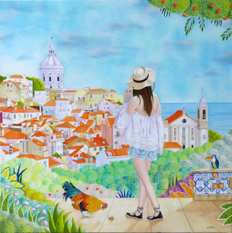 L'artiste martine alison - Le coq de Barcelos et Lisa la petite Lisboète L'artiste martine alison - Le coq de Barcelos et Lisa la petite Lisboète