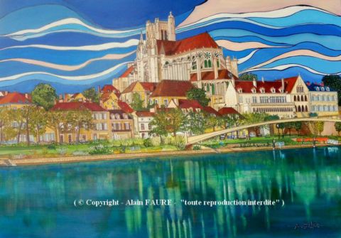 AUXERRE - ST ETIENNE - Peinture - ALAIN FAURE AUXERRE - ST ETIENNE - Peinture - ALAIN FAURE