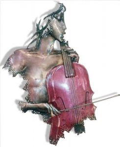 Sculpture de GRANDGI: violoncelliste