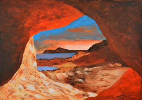 L'artiste Gerard LE GOUBEY - Lever de soleil à la Caleta - Javea