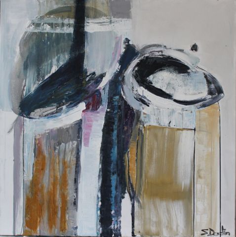 Abstrait acrylique pigments - Peinture - Sylvie Dodin