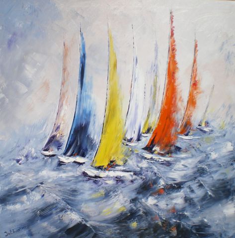 Sur les vagues - Peinture - francis JALIBERT Sur les vagues - Peinture - francis JALIBERT