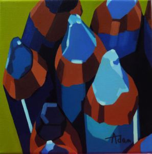 Peinture de adam brigitte: Crayons 1, crayons bleus