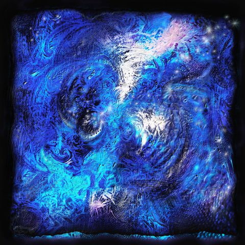 SAGESSE BLEUE Peinture digitale - Série Univers 6 - Numérique - Art numerique - chara
