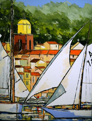 VOILES A SAINT TROPEZ - Peinture - JIEL VOILES A SAINT TROPEZ - Peinture - JIEL