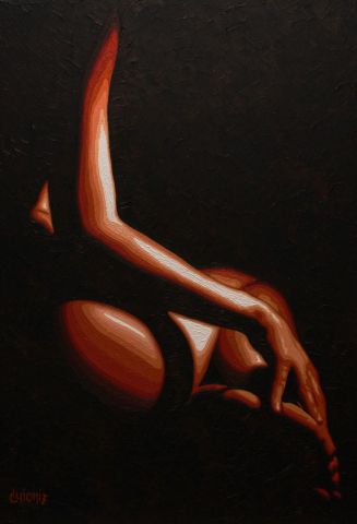 Crépuscule d'une silhouette - Peinture - guionie jean