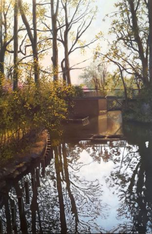 Au Moulin Brûlé à Maisons Alfort - Peinture - sylvie pioli Au Moulin Brûlé à Maisons Alfort - Peinture - sylvie pioli