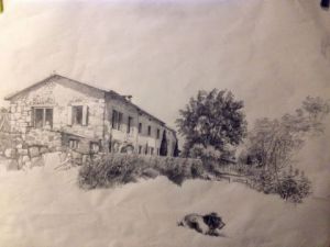 Dessin de Patgreen :  Ferme en Ardèche 