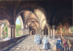 Voir cette oeuvre de Jacques MONCHO: Visite au Monastère