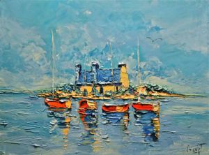 Peinture de Gerard Crouzet : Barques 39