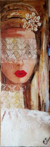 lèvre rouge  - Peinture - marie jose Rodrigues
