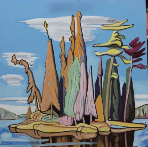 l'île des pins - Peinture - jean-michel steinberg