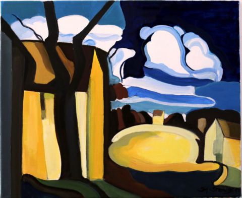 la maison jaune - Peinture - jean-michel steinberg