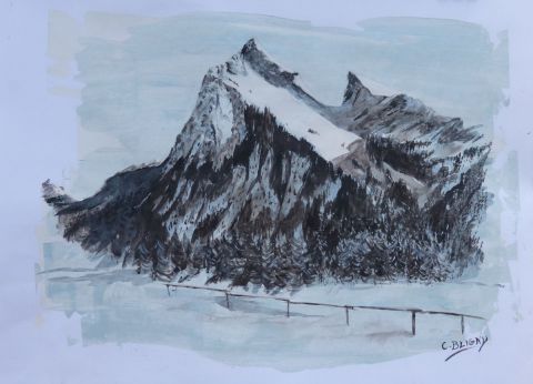 Montagnes - Peinture - Christian Bligny