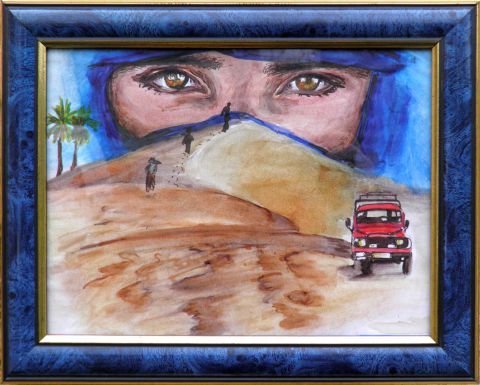 L'artiste Roselin-Art - Dakar. Dessin aux feutres. Encadré L'artiste Roselin-Art - Dakar. Dessin aux feutres. Encadré