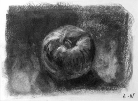 Dessin au fusain. Pomme 1 - Dessin - Roselin-Art Dessin au fusain. Pomme 1 - Dessin - Roselin-Art