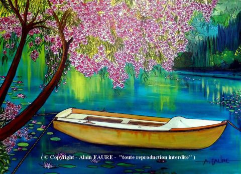 LES LAURIERS DU LAC - Peinture - ALAIN FAURE