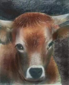 Voir cette oeuvre de Jacky Patin: La vache...