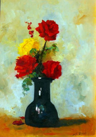 les roses rouges - Peinture - faouzizneidi