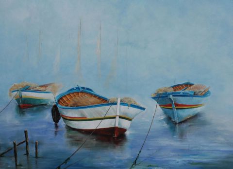 les barques - Peinture - faouzizneidi